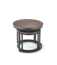 OREO zestaw dwóch ław orzechowy / czarny (1p1szt)