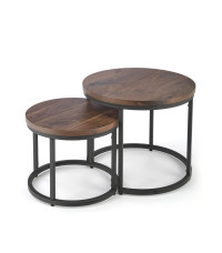 OREO zestaw dwóch ław orzechowy / czarny (1p1szt)