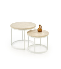 OREO zestaw dwóch ław, trawertyn / biały  (1p1szt)