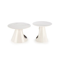 OSARIO zestaw 2 ław biały marmur / biały (2p1szt)