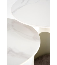 OSARIO zestaw 2 ław biały marmur / biały (2p1szt)