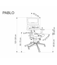 PABLO fotel gabinetowy popielaty / czarny