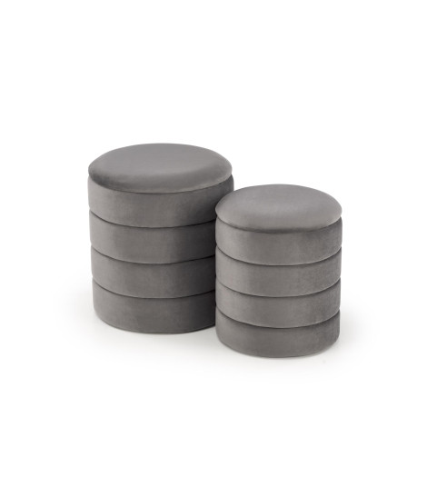 PACHO zestaw 2 puf, popielaty (1p1set)