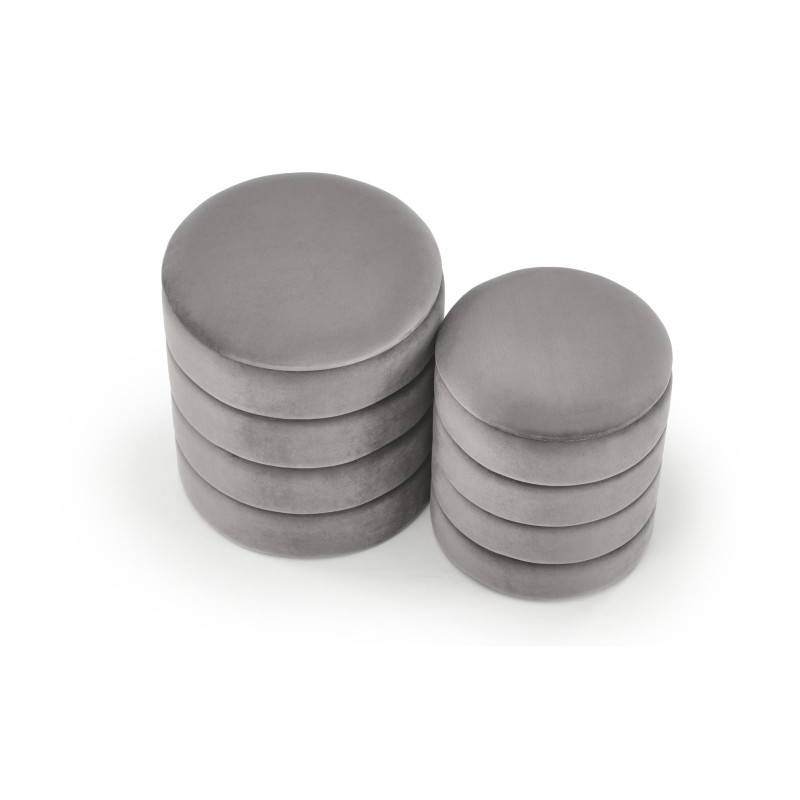 PACHO zestaw 2 puf, popielaty (1p1set)