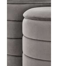 PACHO zestaw 2 puf, popielaty (1p1set)