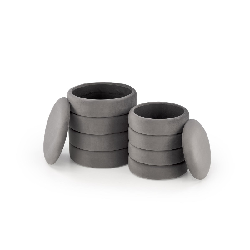 PACHO zestaw 2 puf, popielaty (1p1set)