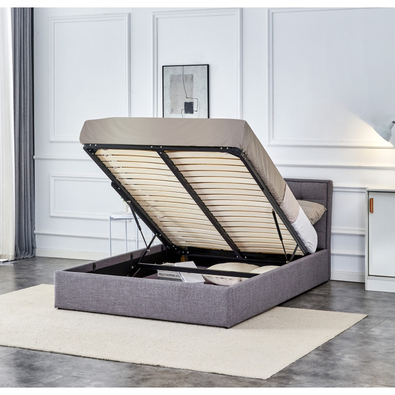 PADVA 140cm łóżko z pojemnikiem popielaty (2p1szt)