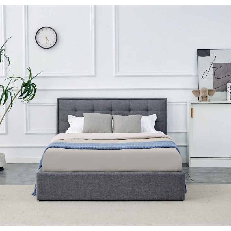 PADVA 140cm łóżko z pojemnikiem popielaty (2p1szt)