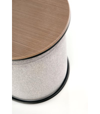 PAMPA, ława z pufami, blat: orzech, nogi: czarny, pufa: popielaty (1p1szt)