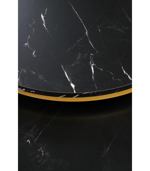 PAOLA zestaw 2 ław, czarny marmur / złoty (1p1szt)