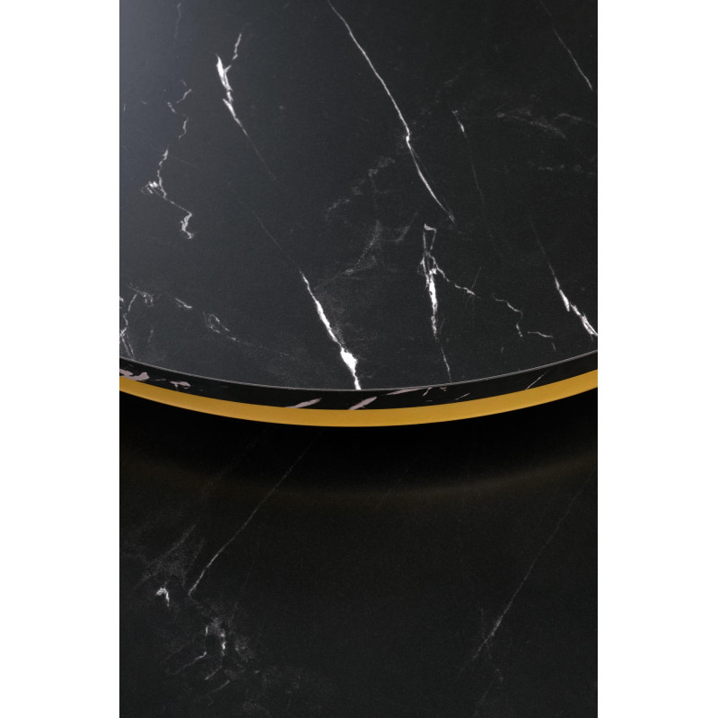 PAOLA zestaw 2 ław, czarny marmur / złoty (1p1szt)