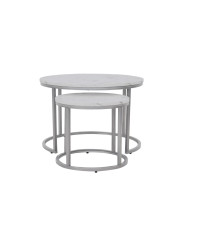 PAOLA zestaw 2 ław, marmur / srebrny (1p1szt)