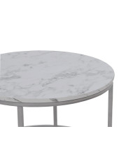 PAOLA zestaw 2 ław, marmur / srebrny (1p1szt)