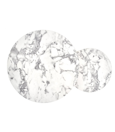 PAOLA zestaw 2 ław, marmur / złoty (1p1szt)