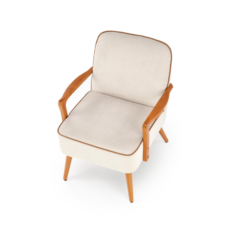 PASTORE fotel wypoczynkowy jasny beż / jasny orzech (1p1szt)