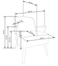 PASTORE fotel wypoczynkowy jasny beż / jasny orzech (1p1szt)