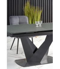 PATRIZIO stół rozkładany blat - ciemny popiel, noga - czarny (2p1szt)