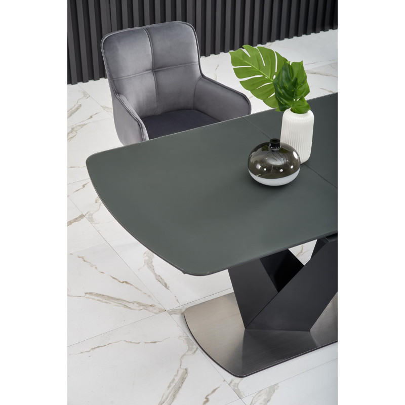 PATRIZIO stół rozkładany blat - ciemny popiel, noga - czarny (2p1szt)