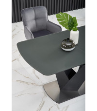 PATRIZIO stół rozkładany blat - ciemny popiel, noga - czarny (2p1szt)