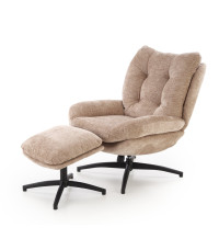 PESTO fotel z podnóżkiem / funkcja kołyski, beżowy