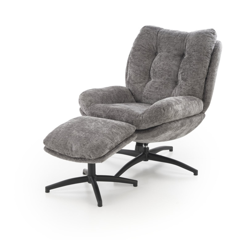 PESTO fotel z podnóżkiem / funkcja kołyski, popielaty