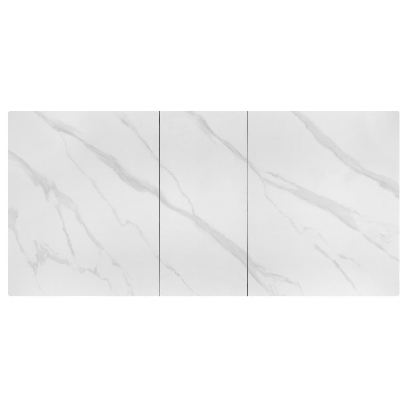 PLATAN stół rozkładany, biały marmur / czarny (2p1szt)