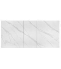 PLATAN stół rozkładany, biały marmur / czarny (2p1szt)