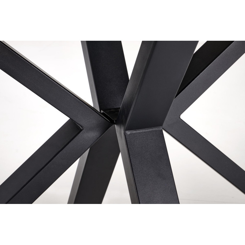 PLATAN stół rozkładany, biały marmur / czarny (2p1szt)