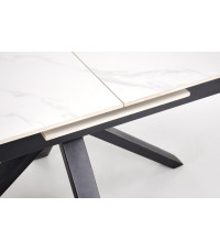 PLATAN stół rozkładany, biały marmur / czarny (2p1szt)