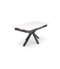 PLATAN stół rozkładany, biały marmur / czarny (2p1szt)