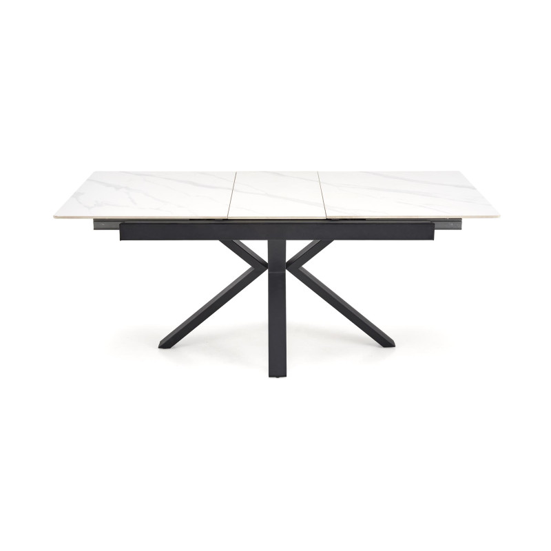 PLATAN stół rozkładany, biały marmur / czarny (2p1szt)
