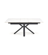 PLATAN stół rozkładany, biały marmur / czarny (2p1szt)
