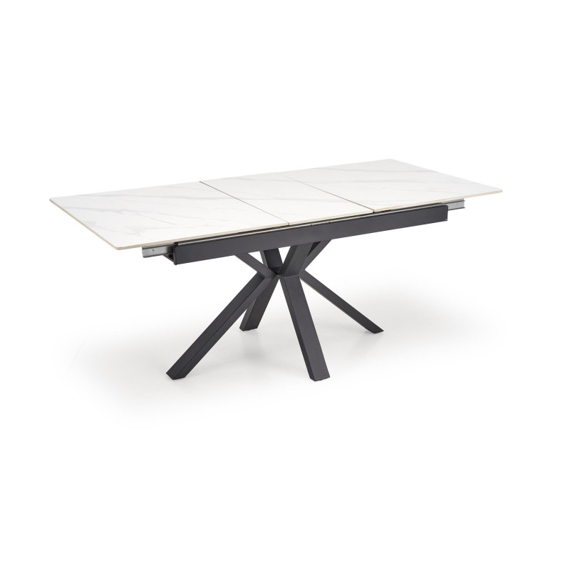 PLATAN stół rozkładany, biały marmur / czarny (2p1szt)