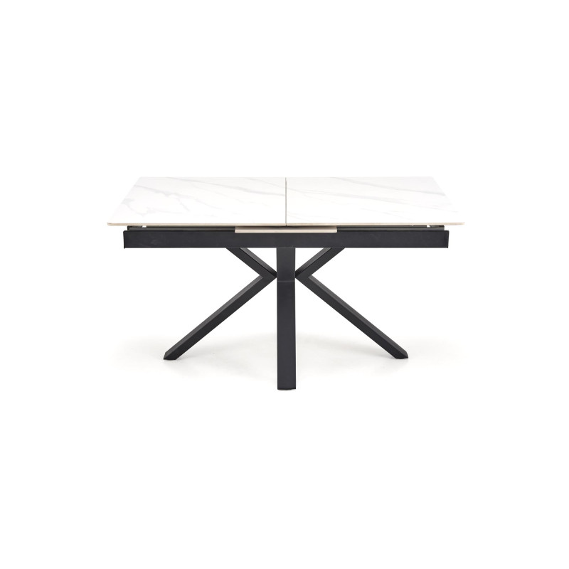 PLATAN stół rozkładany, biały marmur / czarny (2p1szt)