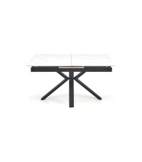 PLATAN stół rozkładany, biały marmur / czarny (2p1szt)