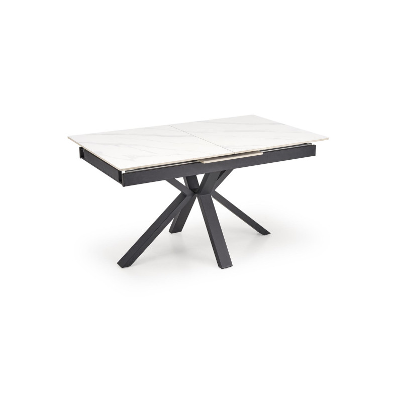 PLATAN stół rozkładany, biały marmur / czarny (2p1szt)