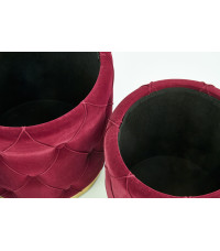 POLLY zestaw 2 puf, bordowy (1p1kpl)