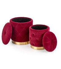 POLLY zestaw 2 puf, bordowy (1p1kpl)