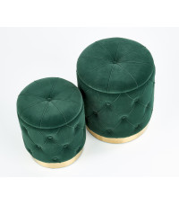 POLLY zestaw 2 puf, ciemny zielony (1p1kpl)