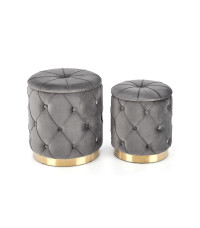 POLLY zestaw 2 puf, popiel (1p1kpl)