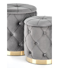 POLLY zestaw 2 puf, popiel (1p1kpl)