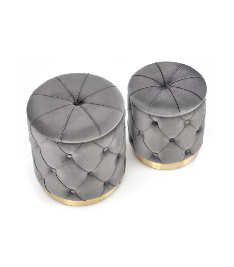 POLLY zestaw 2 puf, popiel (1p1kpl)