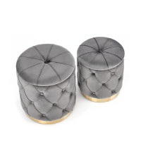 POLLY zestaw 2 puf, popiel (1p1kpl)