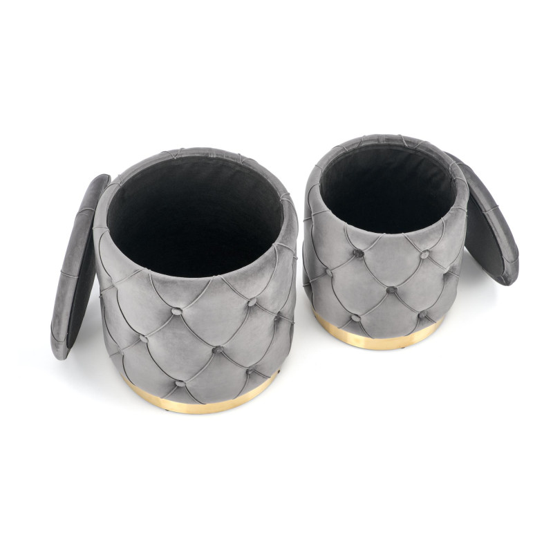 POLLY zestaw 2 puf, popiel (1p1kpl)