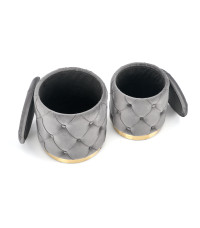 POLLY zestaw 2 puf, popiel (1p1kpl)