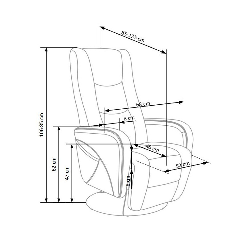 PULSAR recliner z funkcją masażu cappuccino