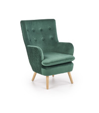 RAVEL fotel wypoczynkowy ciemny zielony / naturalny