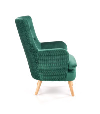 RAVEL fotel wypoczynkowy ciemny zielony / naturalny