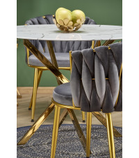 RAYMOND 2 stół, blat - biały marmur, nogi - złoty (2p1szt)