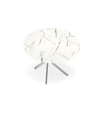 RAYMOND 3 stół, blat - biały marmur, nogi - srebrny (2p1szt)